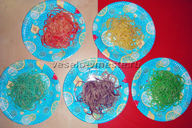Как покрасить спагетти